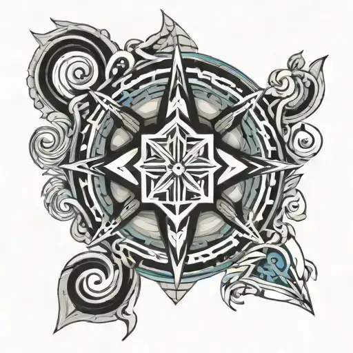 Virgo And Aquarius Symbol Intertwined