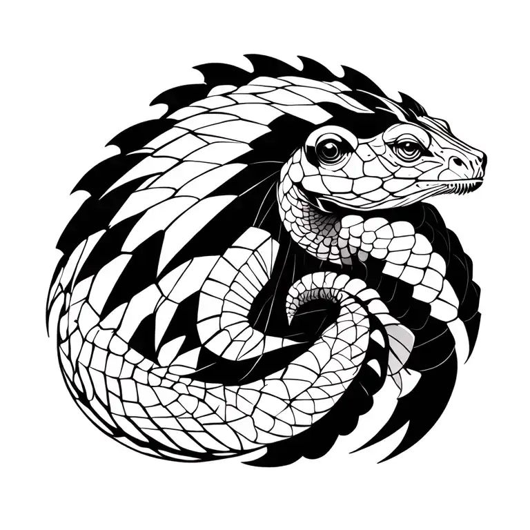 Pangolin Tattoo Design