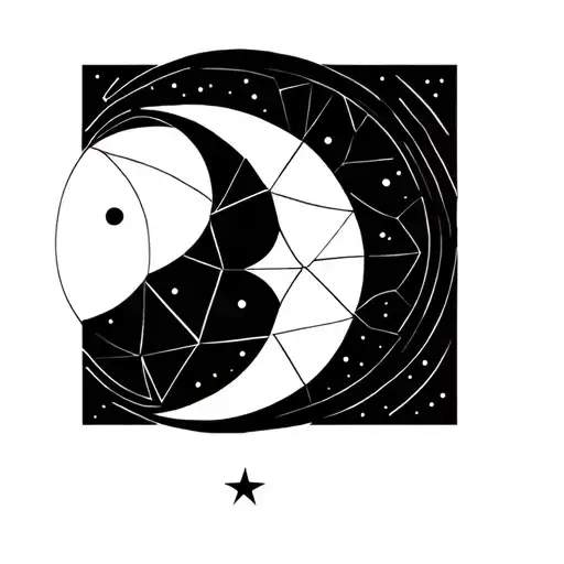 Geometric Moon And Flash