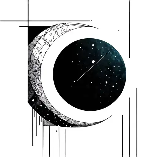 Abstract Moon And Flash