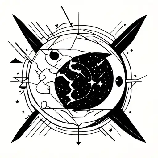 Abstract Moon And Electricity Pukachu