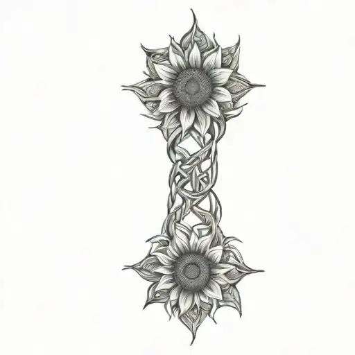 Sunflower Intertwined Infinity Symbols Forming