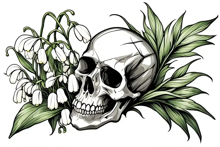 Lily Of The Valley And A Skull