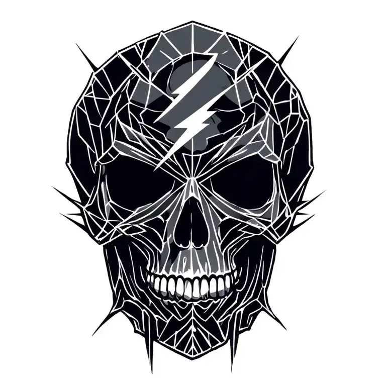 Skull Spitring Lightning Bolt