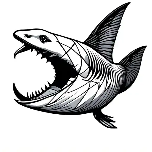 Goose With Shark In Its Mouth Open