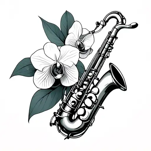Saxophonewrapped Around An Orchid