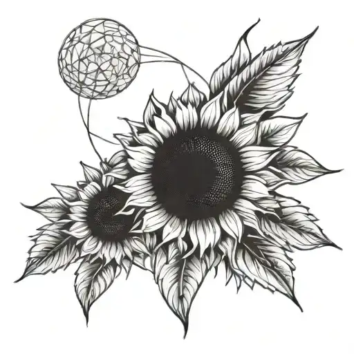 Sunflower And Moon