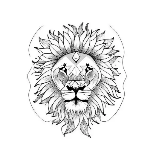 Lion With Sunflower