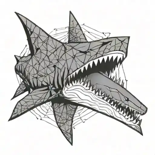 Bat On A Sharks Back Holding Open The Mouth