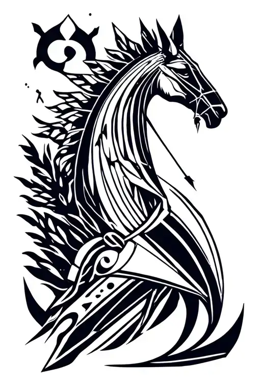 Full Back Geo Symetric Sagittarius Zodiac Sign