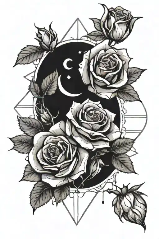 Moon And Roses