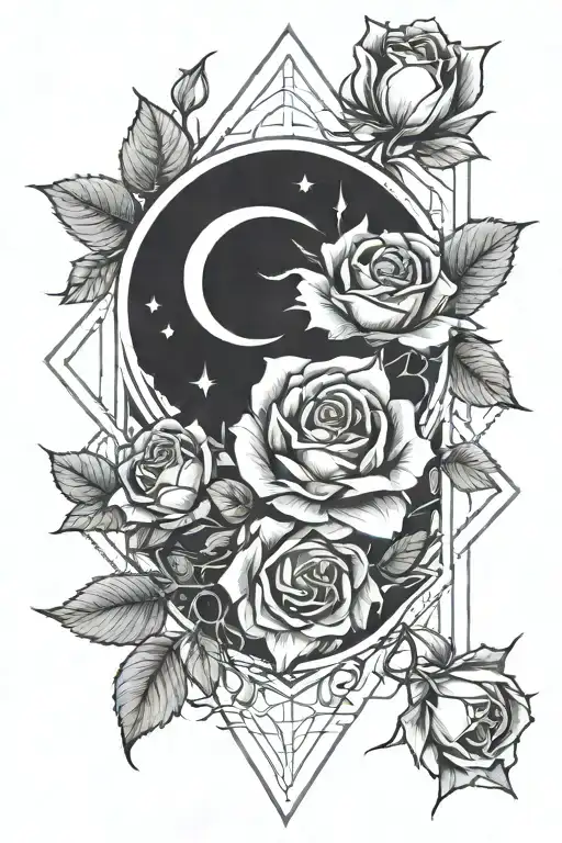 Moon And Roses