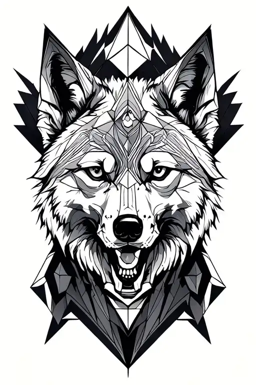 Relic For Death And Origami Style Wolf