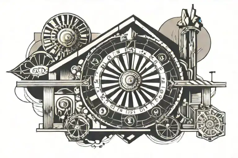 Mobile Home With Roulette Wheel Surrounded