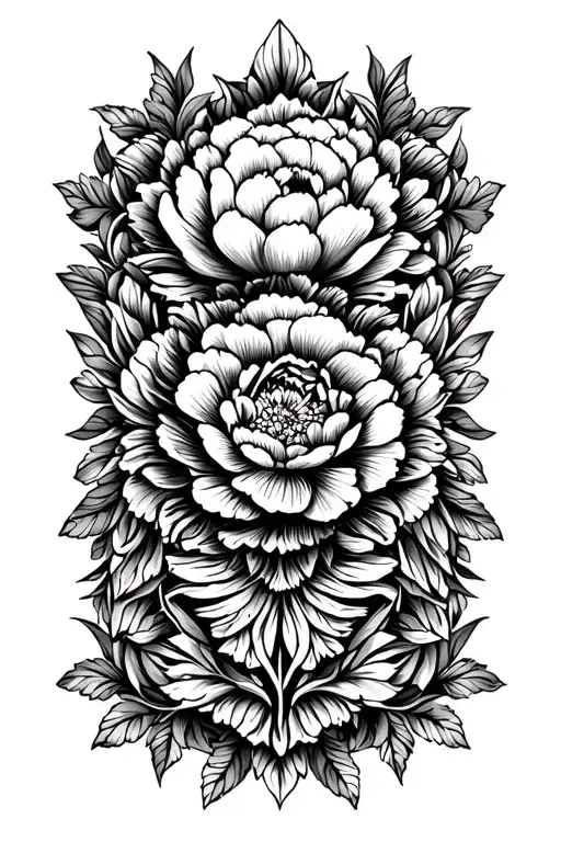 Ornamental With Peonies