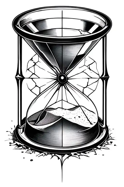 Ouroboros Broken Hour Glass With Sand