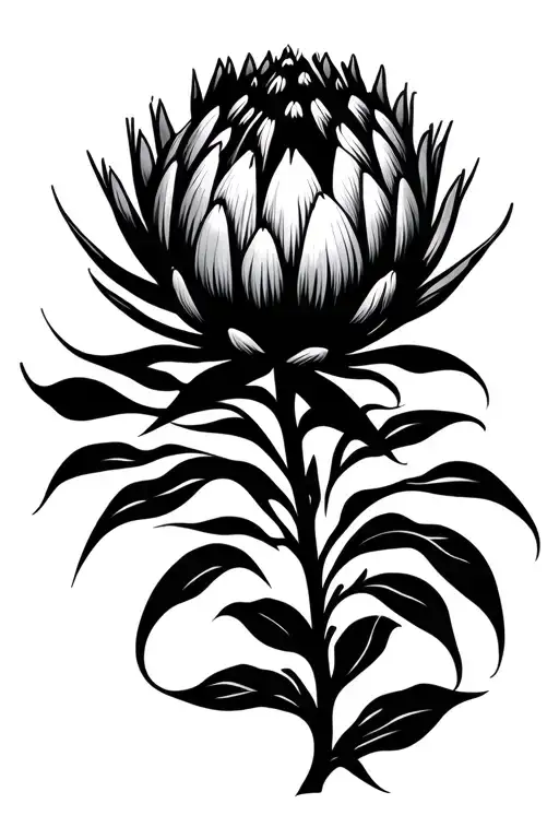 Protea Flower Transforming In Arabic Writing