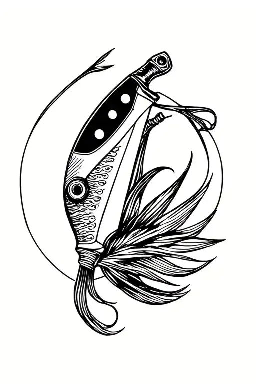 Knife And Fishing Stick