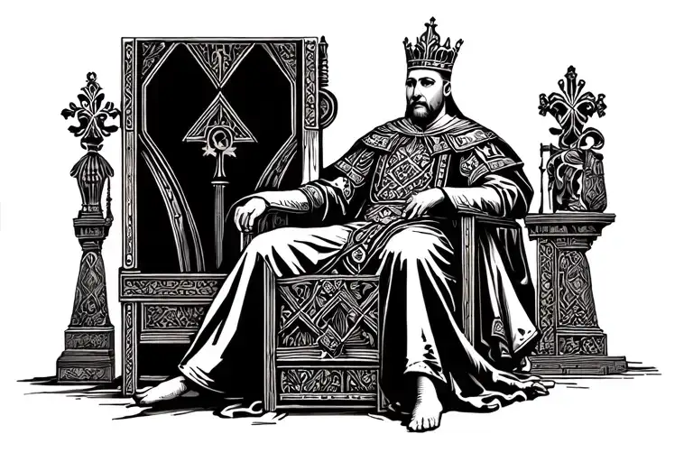 King Baldwin Iv Sitting On A Throne