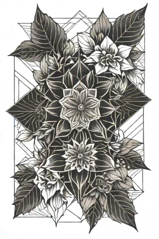 Flower And Geometric Lines