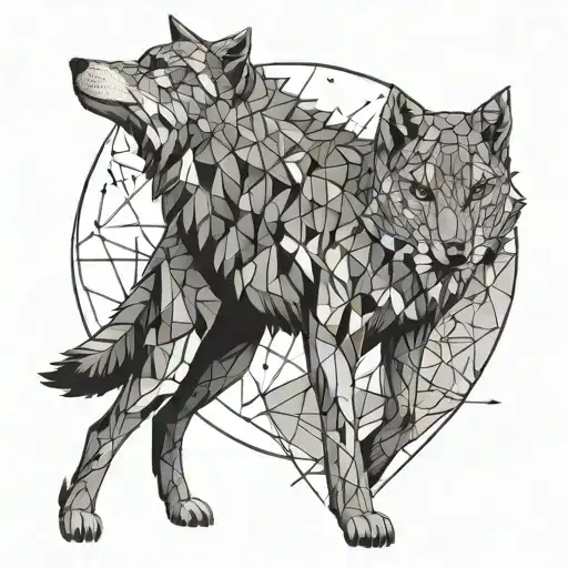 Wolf Owling On The Moon For Freedom Standing