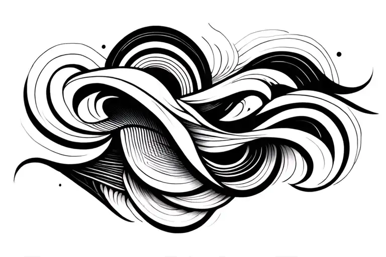 Wrist Tattoo Abstract Waves Flowing