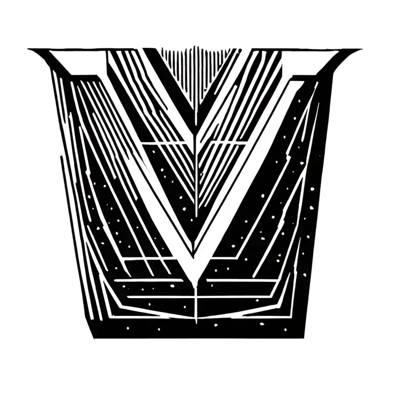 Geometric Pattern Baseb On The Letter V Letter Hugging