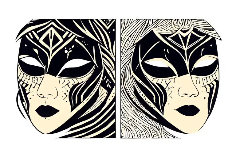 Two Masks Staring