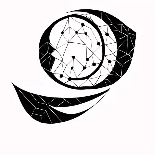 Minimalistic Moon Builded With Hexagons