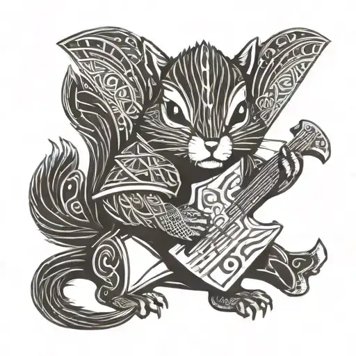 Viking Squirrel Holding An Axe