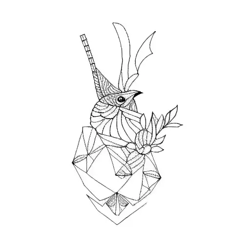 A Bird With A Flower In Its Mouth