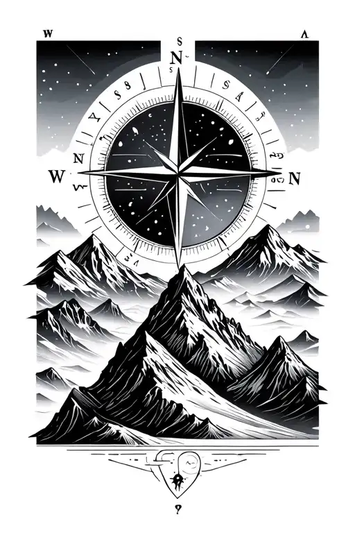 Mountain Landscape Compass Science