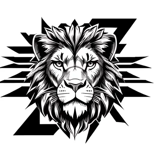 Half Lion Half Gladiator Face