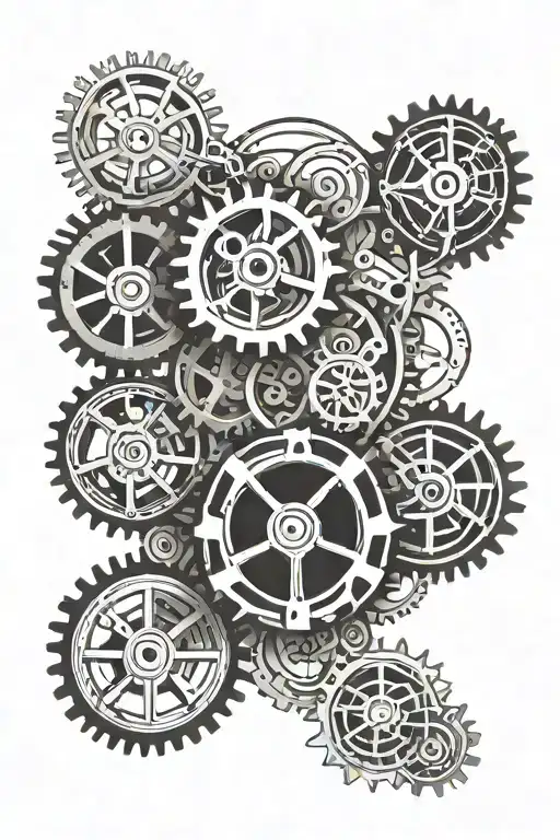 Simple Black Mechanical Gears And Pistons That Coveres The Bone Part