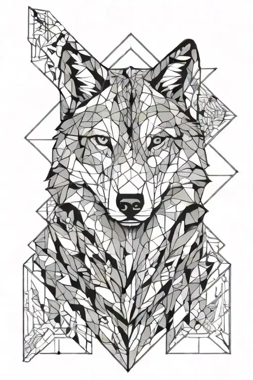 Geometric Wolf Face