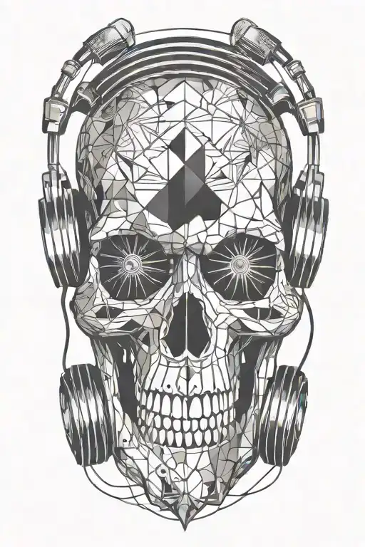 Skull Wearing Headphones
