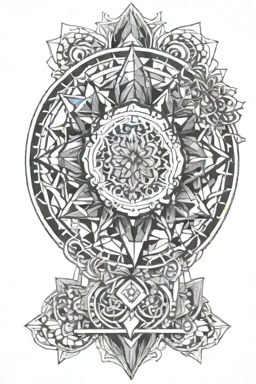 Mandala And Realistic Gem Inside
