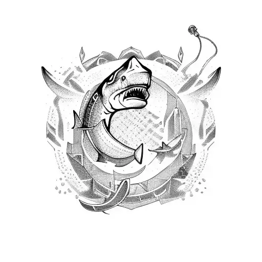 Shark With Shaded Fins And Tale