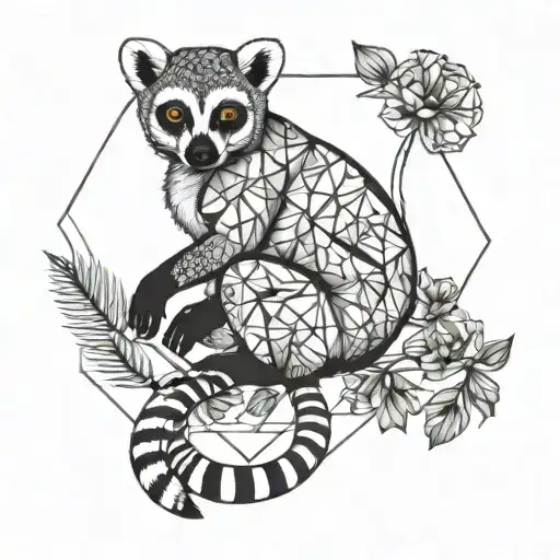 Lemur Wedding Tattoo Design