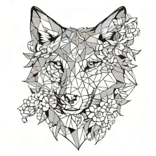 Wolf With Flowers