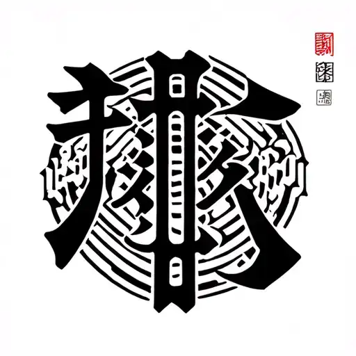 Japanese Letters In A Vertebral Column