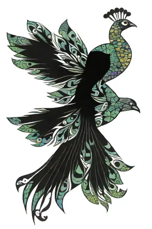 Batik Peacock Flying