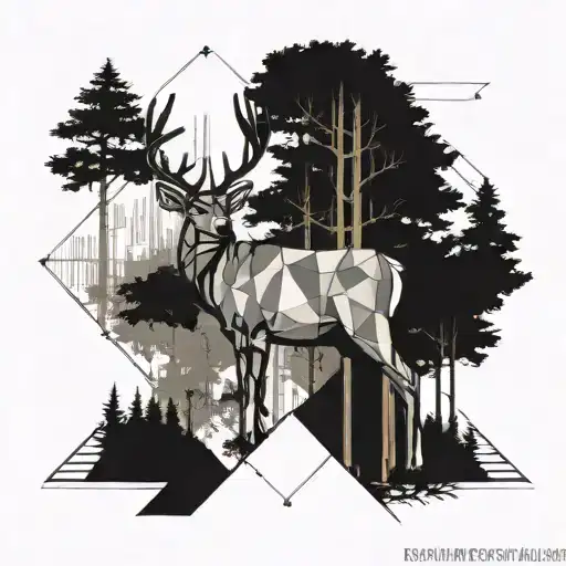 Buck Standing In Woods