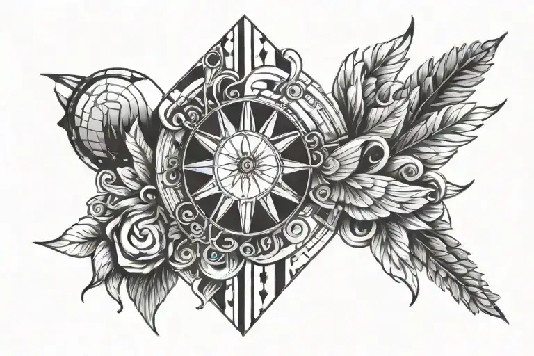 Conceptual Tattoo Design With Words And Greek Elements