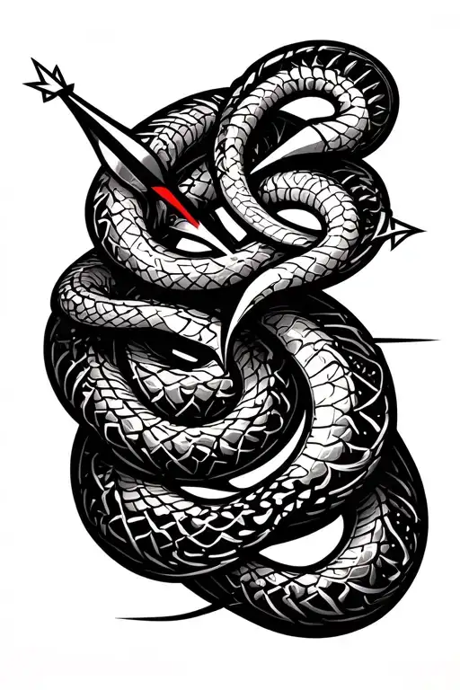 Compass Design With Snake Wrapping