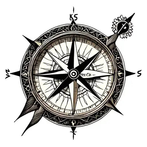 Compass Clock Irish Half Sleeve