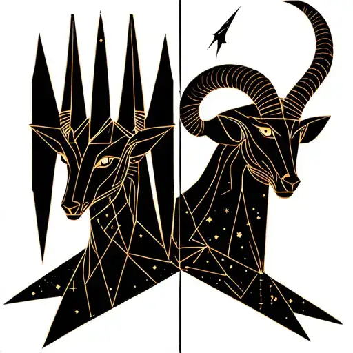 Anubis And Capricorn With Their Constellations