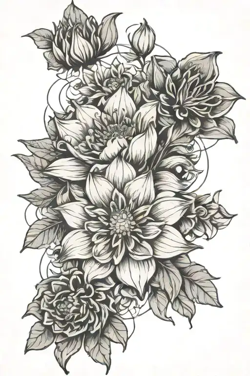 Lilies Chrysanthemums And Roses Fall Into