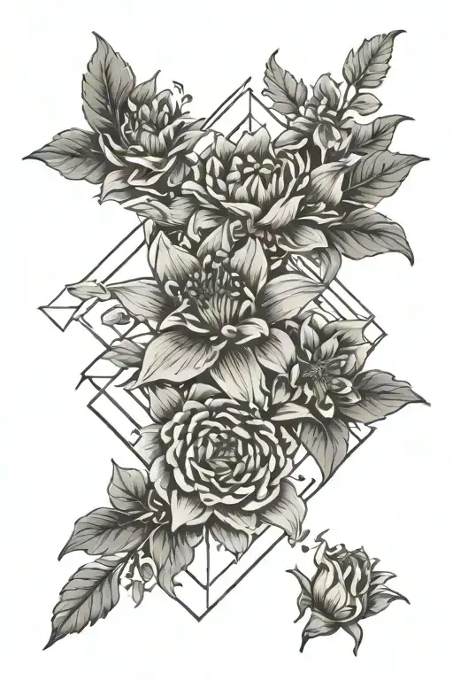 Lilies Chrysanthemums And Roses Fall Into