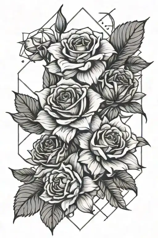 Roses And Lilies With Geometry